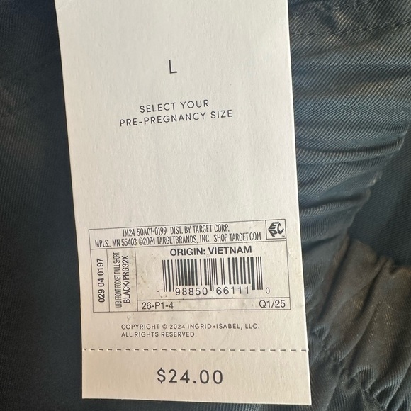 NWT Isabel Black Pull-On Maternity Shorts Size Large - Picture 9 of 10